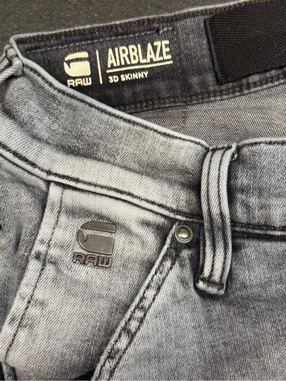 G-Star Airblaze 3D Skinny Jeans - Light Black Gray distressed